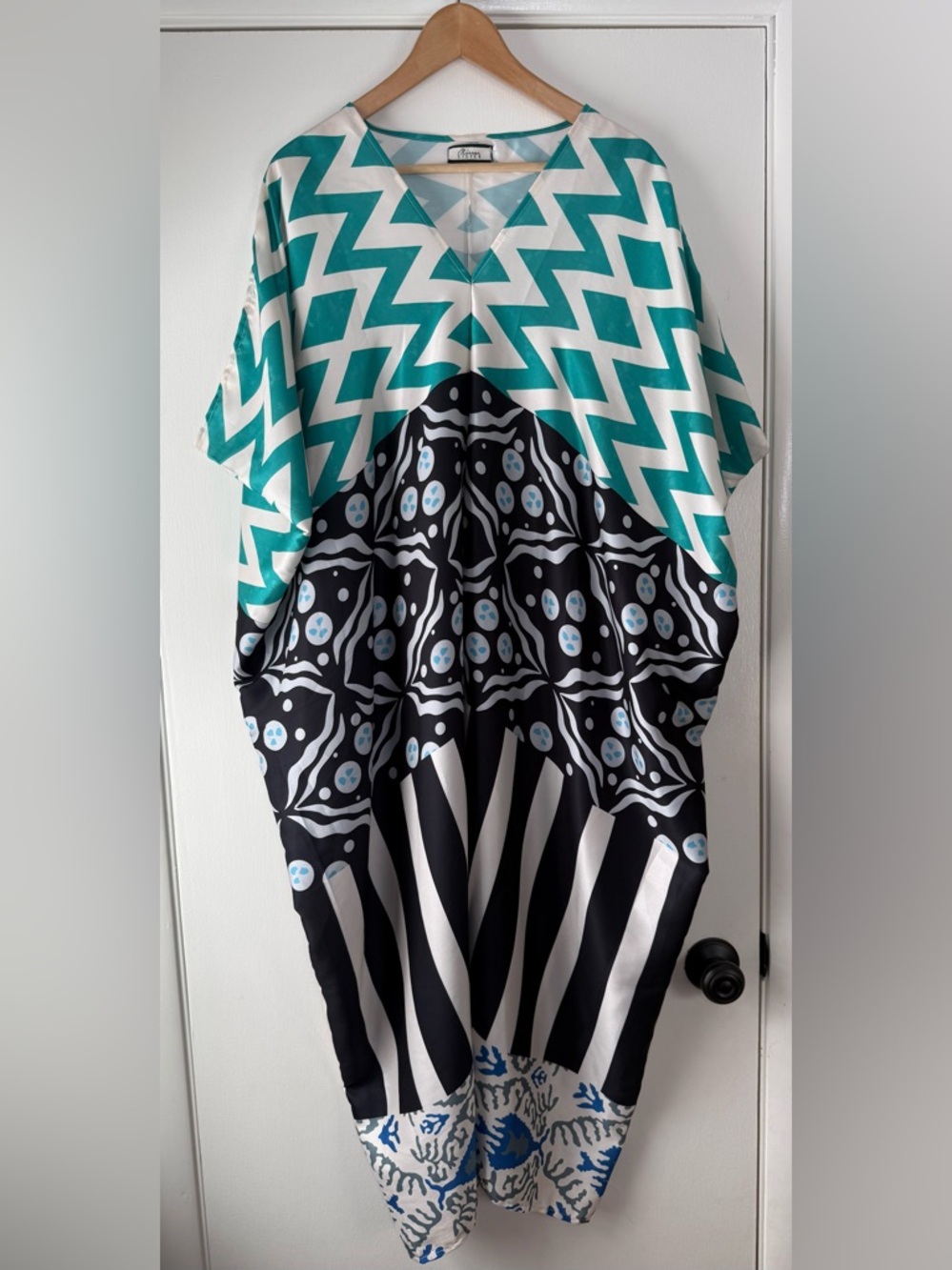 Mirror Sister Kaftan Dress Airy Flowy Hippie Boho Chic Bohemian Chevron Stripe
